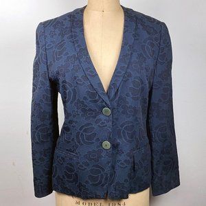 Vintage 1990s Giorgio Armani Blue Floral Blazer